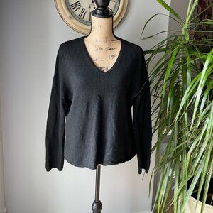 Tweed, 2- ply Cashmere Sweater Black
